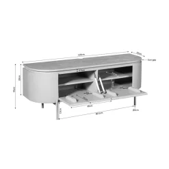 Furndea Industriele Kasten|Tv Meubels|Evi Zwevend Tv meubel Walnoot Mangohout 120cm