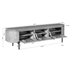Furndea Industriele Kasten|Tv Meubels|Evi Zwevend Tv meubel Walnoot Mangohout 160cm