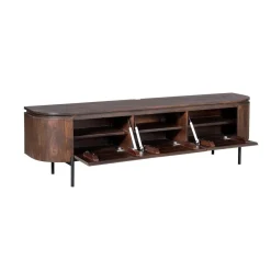 Furndea Industriele Kasten|Tv Meubels|Evi Zwevend Tv meubel Walnoot Mangohout 160cm