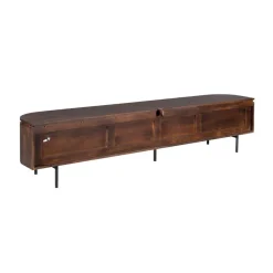 Furndea Industriele Kasten|Tv Meubels|Evi Zwevend Tv meubel Walnoot Mangohout 240cm