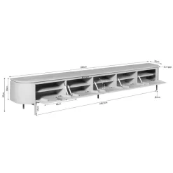 Furndea Industriele Kasten|Tv Meubels|Evi Zwevend Tv meubel Walnoot Mangohout 280cm