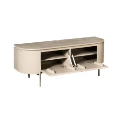 Furndea Industriele Kasten|Tv Meubels|Evi Zwevend Tv meubel Zand Mangohout 120cm