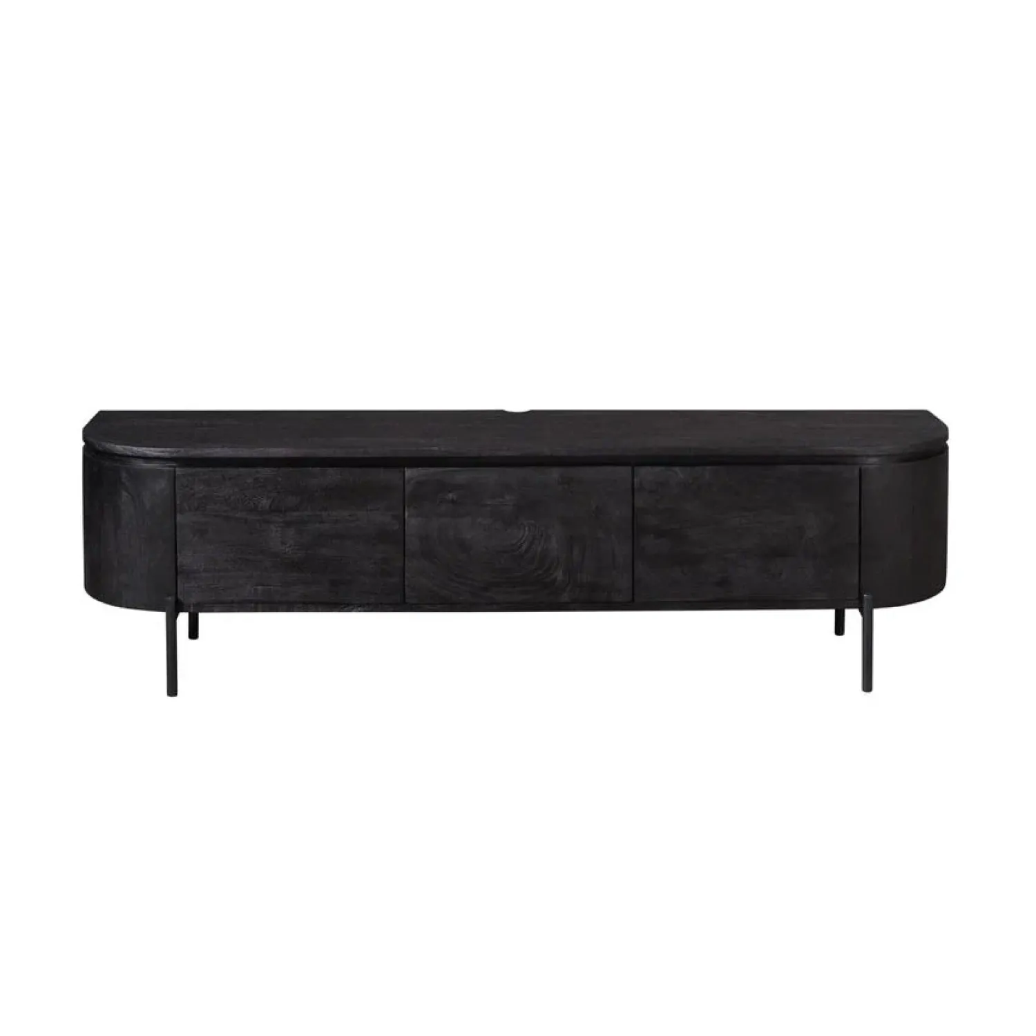 Furndea Industriele Kasten|Tv Meubels|Evi Zwevend Tv meubel Zwart Mangohout 160cm