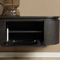 Furndea Industriele Kasten|Tv Meubels|Evi Zwevend Tv meubel Zwart Mangohout 240cm