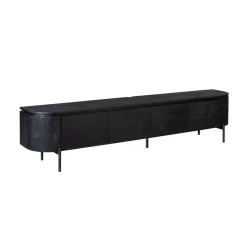 Furndea Industriele Kasten|Tv Meubels|Evi Zwevend Tv meubel Zwart Mangohout 240cm