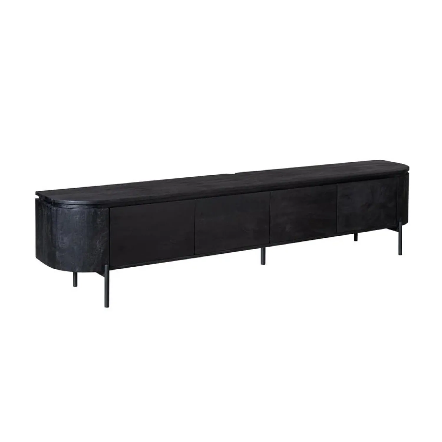 Furndea Industriele Kasten|Tv Meubels|Evi Zwevend Tv meubel Zwart Mangohout 240cm
