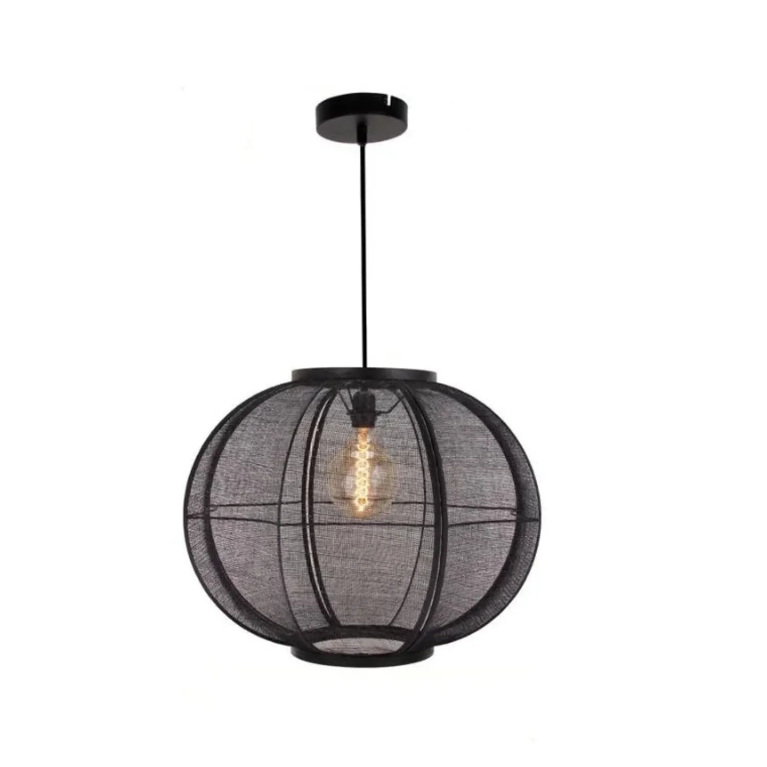 Trading Lighting Hanglampen|Fabric 1-lichts Hanglamp Zwart 58cm