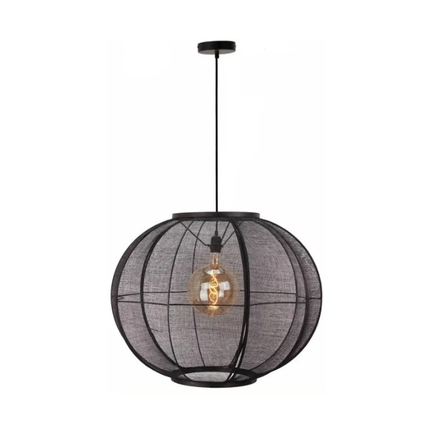 Trading Lighting Hanglampen|Fabric 1-lichts Hanglamp Zwart 78cm