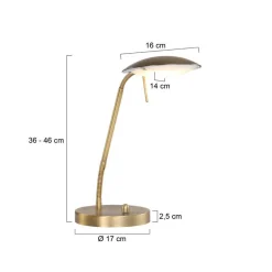 Steinmex Bureaulampen|Fargo 1-lichts Bureaulamp Brons