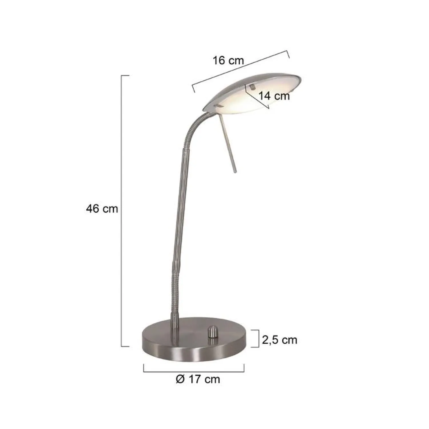 Steinmex Bureaulampen|Fargo 1-lichts Bureaulamp Staal