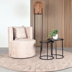 Label51 Fauteuils|Fauteuil Evy Naturel Velours 65cm