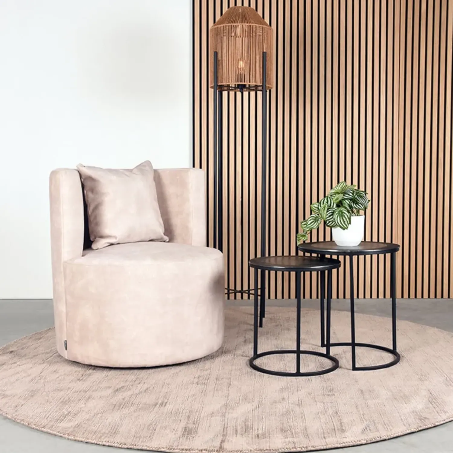 Label51 Fauteuils|Fauteuil Evy Naturel Velours 65cm