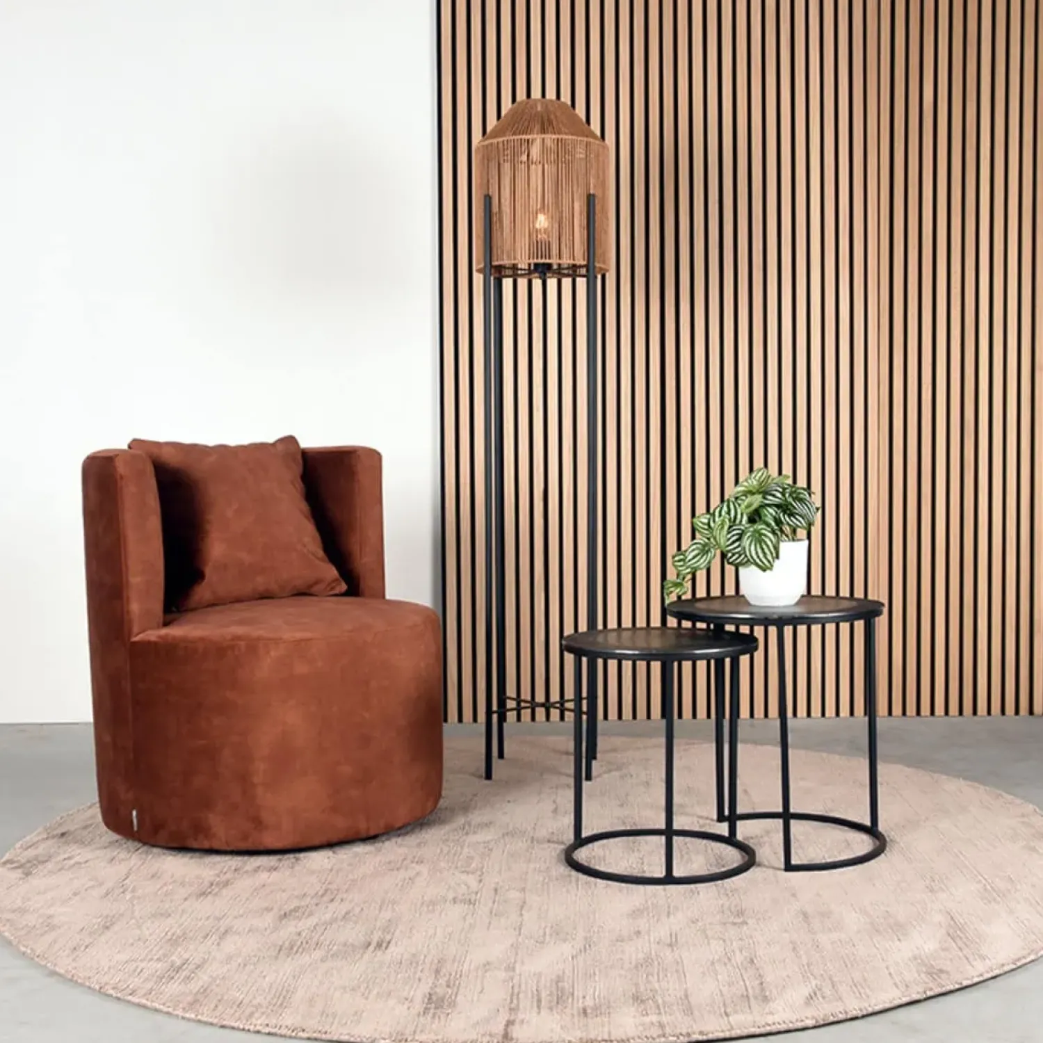 Label51 Fauteuils|Fauteuil Evy Rust Velours 65cm