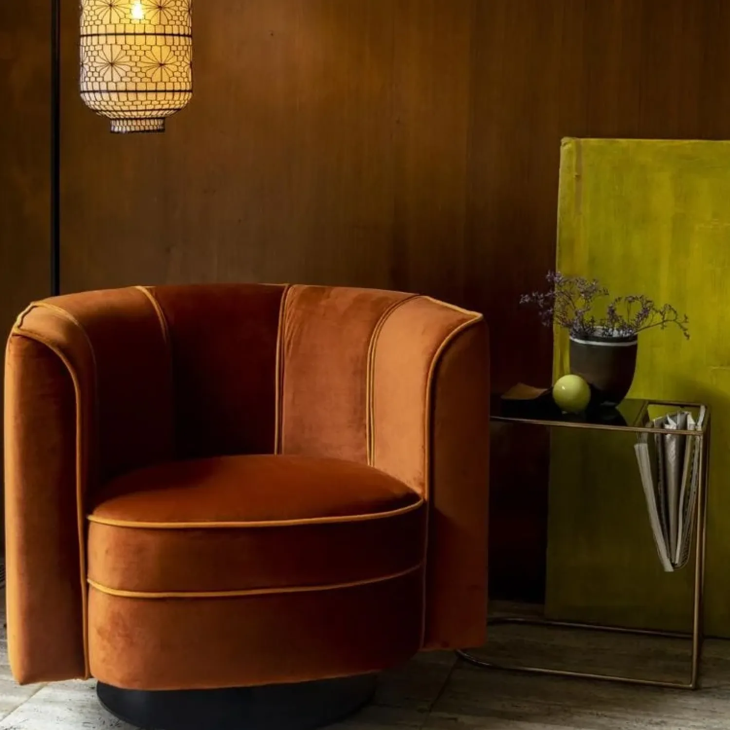 Dutchbone Fauteuils|Fauteuil Flower Oranje