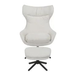 Furndea Fauteuils|Fauteuil Hannah met voetenbank Gebroken wit