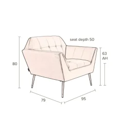 Dutchbone Fauteuils|Fauteuil Kate Bouclé Camel 94cm