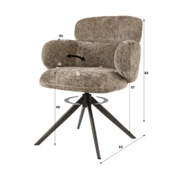Kalfort Eetkamerstoelen|Federico Eetkamerstoel Hoven Champagne-bruin