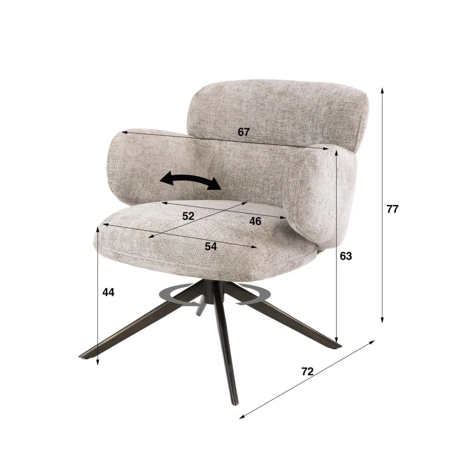 Kalfort Fauteuils|Federico Fauteuil Hoven Zand-bruin