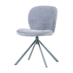 WOOOD Eetkamerstoelen|Femke Eetkamerstoel chenille blauw