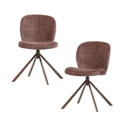 WOOOD Eetkamerstoelen|Femke Eetkamerstoel chenille blauw