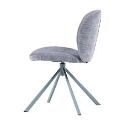 WOOOD Eetkamerstoelen|Femke Eetkamerstoel chenille blauw