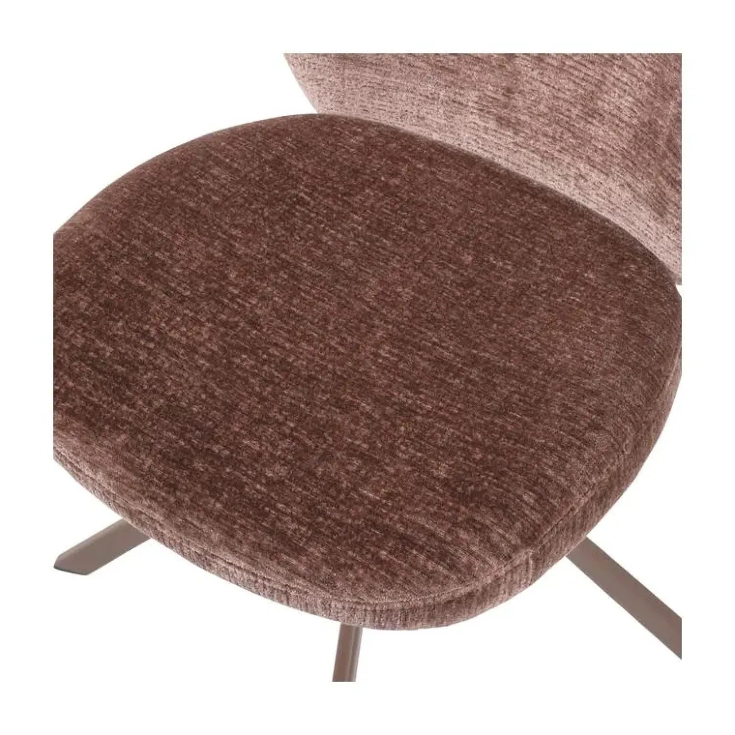WOOOD Eetkamerstoelen|Femke Eetkamerstoel chenille bruin