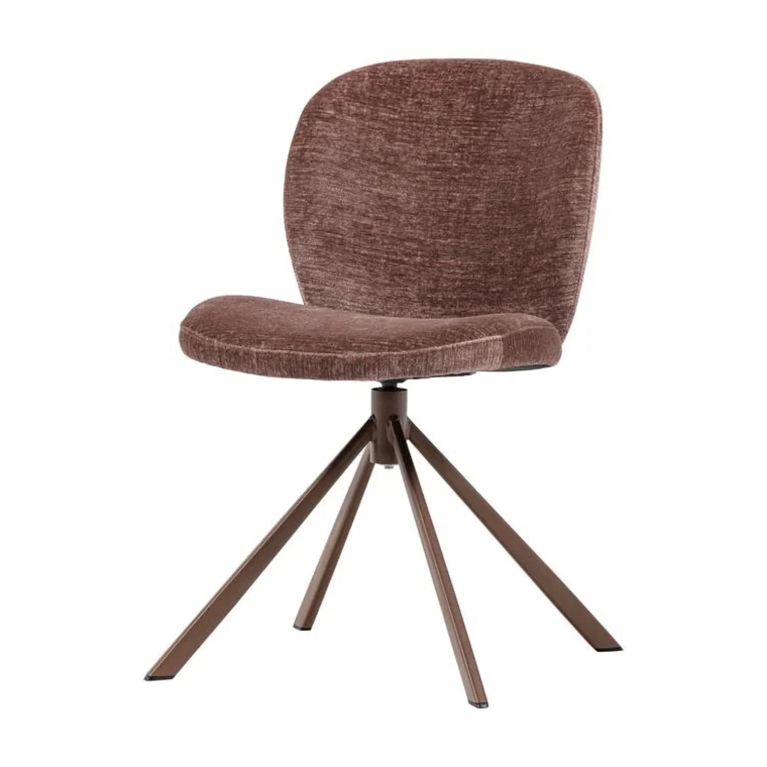 WOOOD Eetkamerstoelen|Femke Eetkamerstoel chenille bruin