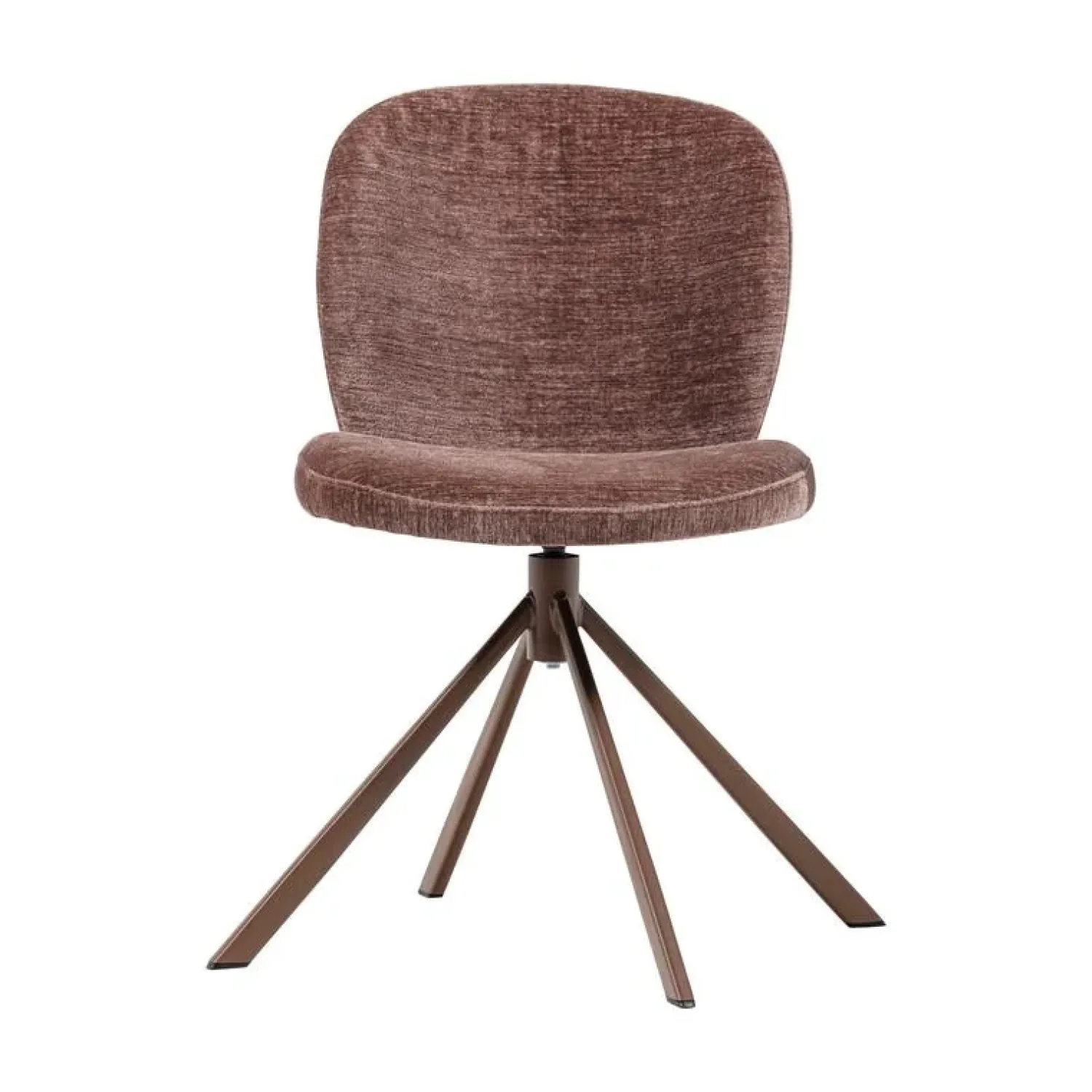 WOOOD Eetkamerstoelen|Femke Eetkamerstoel chenille bruin