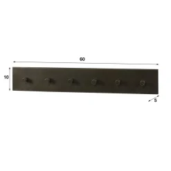 Kalfort Kapstokken|Fenna Kapstok 6 haken Brons 60cm