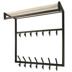 Kalfort Kapstokken|Fenna Kapstok hoog met hoedenplank 21 haken Travertine 85cm