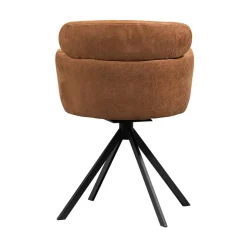 WOOOD Eetkamerstoelen|Fenne Draaibare eetkamerstoel leerlook cognac