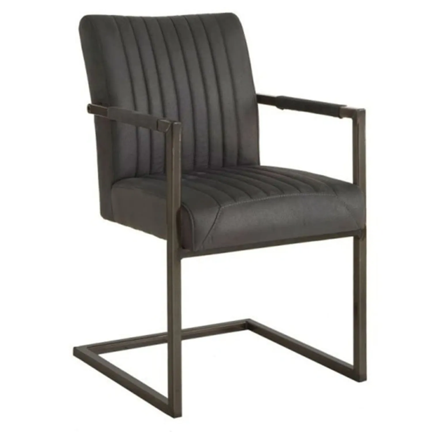Tower living Eetkamerstoelen|Ferro Eetkamerstoel armleuning microvezel antraciet 52cm