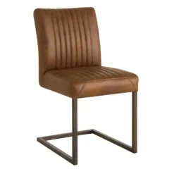 Tower living Eetkamerstoelen|Ferro Eetkamerstoel microvezel lichtbruin 47cm