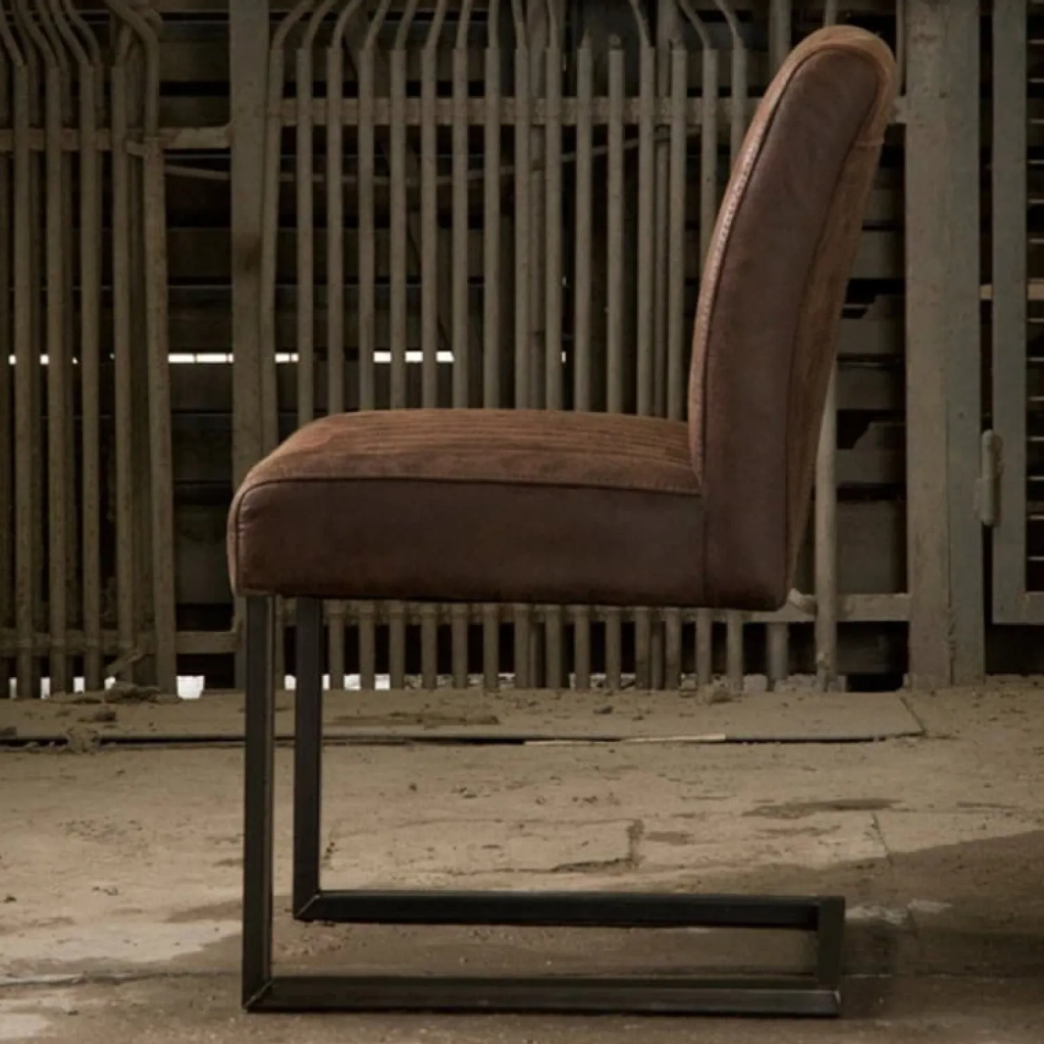Tower living Eetkamerstoelen|Ferro Eetkamerstoel microvezel donkerbruin 47cm