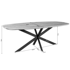 Furndea Eettafels|Ferry Eettafel Deens ovaal Naturel Eiken 240cm