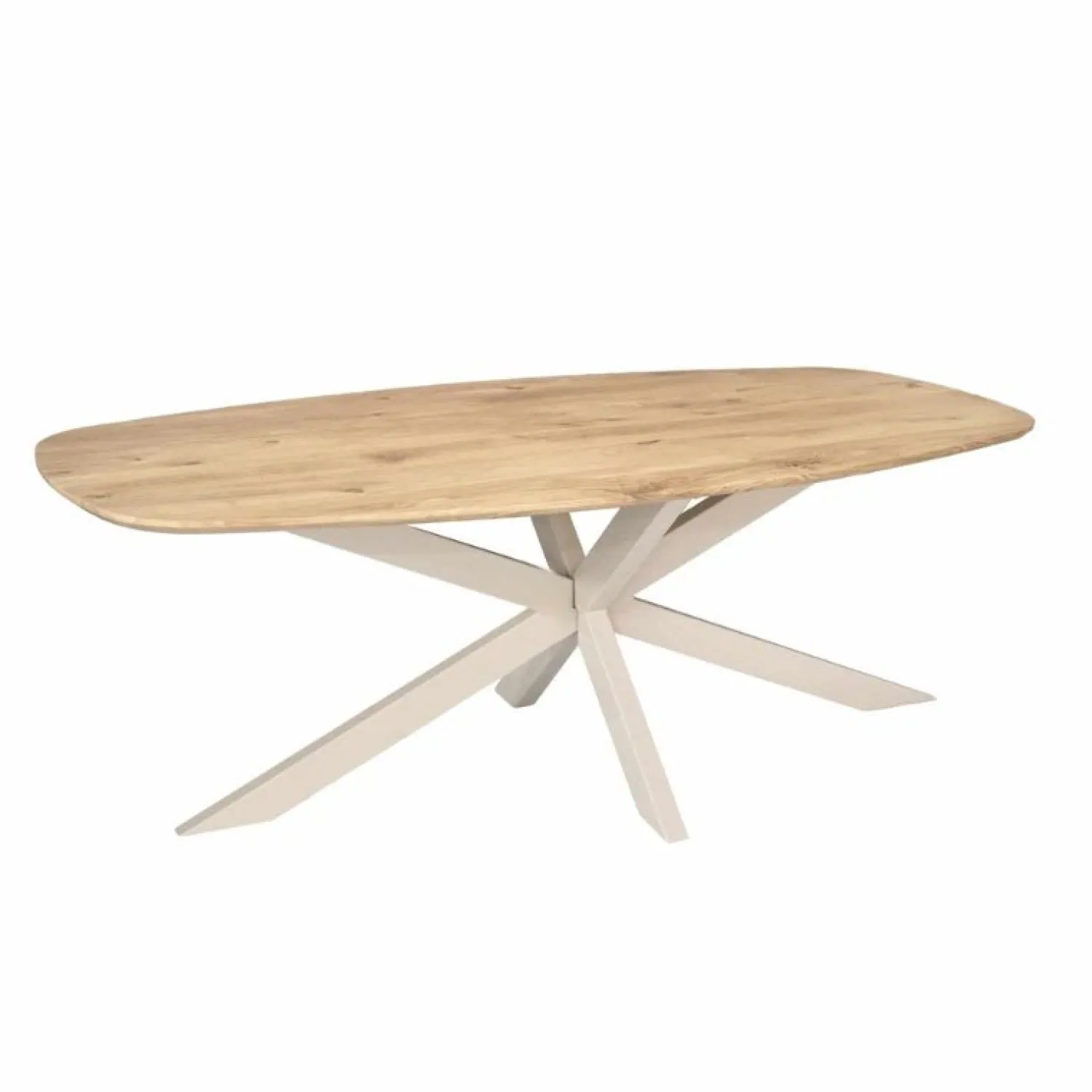 Furndea Eettafels|Ferry Eettafel Deens Ovaal Naturel Eiken met zand poot 210 cm