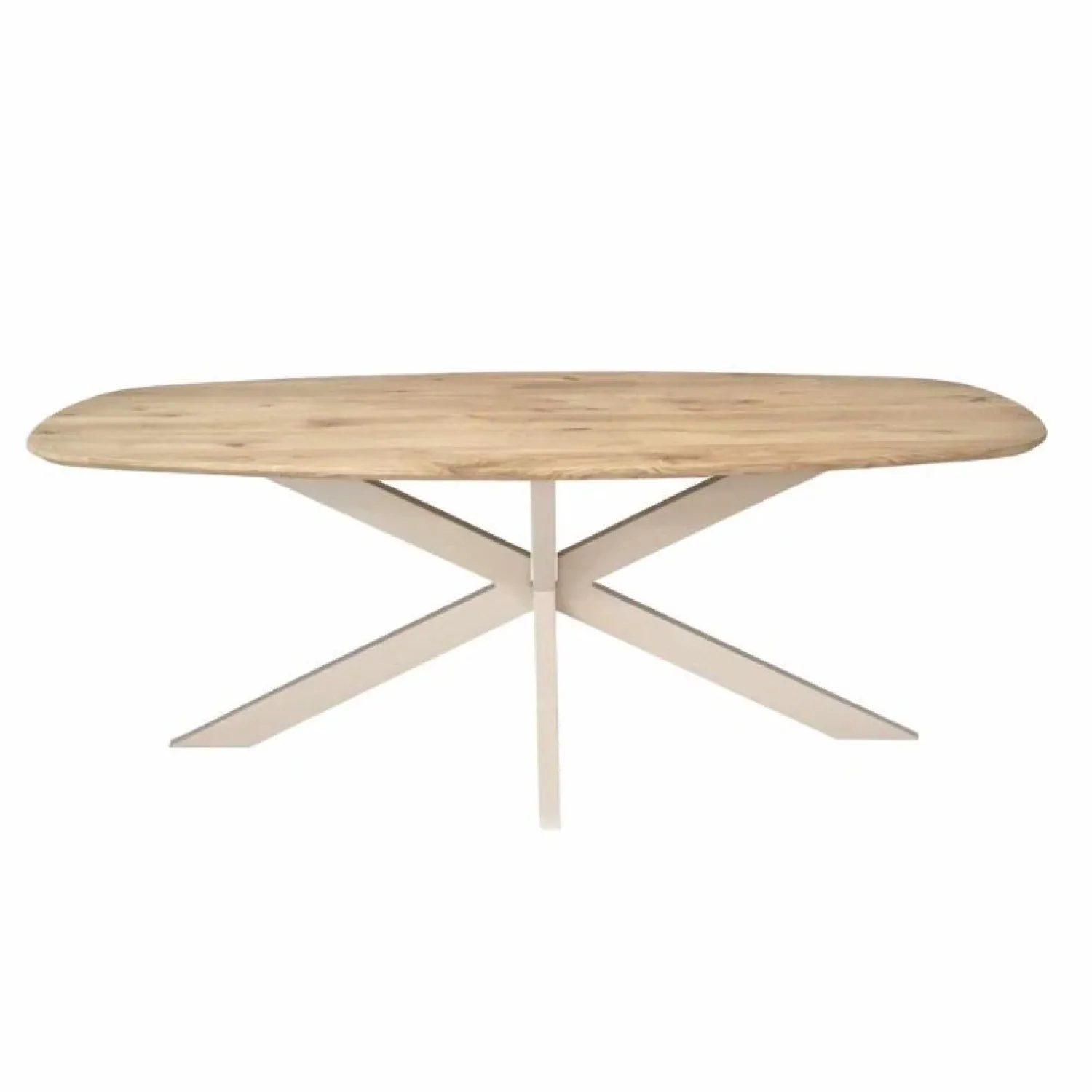 Furndea Eettafels|Ferry Eettafel Deens Ovaal Naturel Eiken met zand poot 210 cm