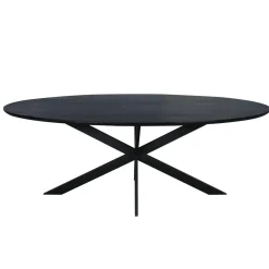 Furndea Eettafels|Ferry Eettafel Ovaal Zwart Eiken 210cm