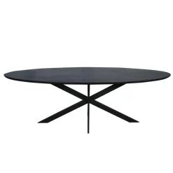 Furndea Eettafels|Ferry Eettafel Ovaal Zwart Eiken 240cm