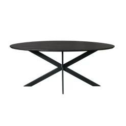 Furndea Eettafels|Ferry Eettafel Ovaal Zwart Eiken 180 cm