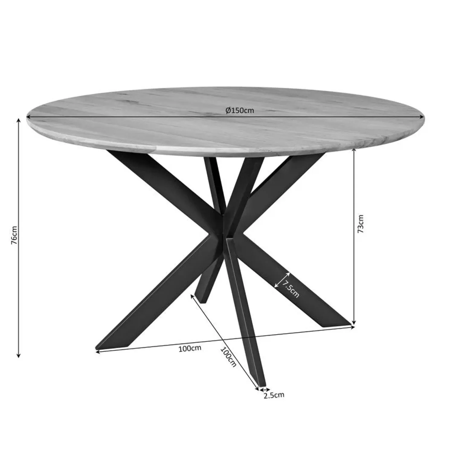 Furndea Eettafels|Ferry Eettafel Rond Naturel Eiken 150cm