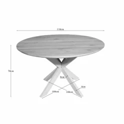 Furndea Eettafels|Ferry Eettafel Rond Naturel Eiken met zand poot 110 cm