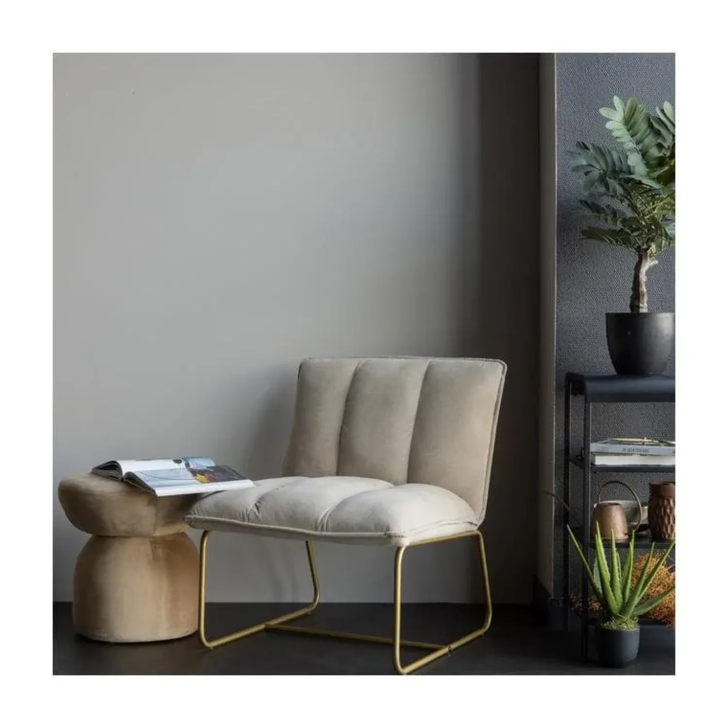 WOOOD Fauteuils|Fie Fauteuil ribstof zand