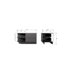 WOOOD Industriele Kasten|Tv Meubels|Finca Tv meubel rond links grenen zwart 78cm