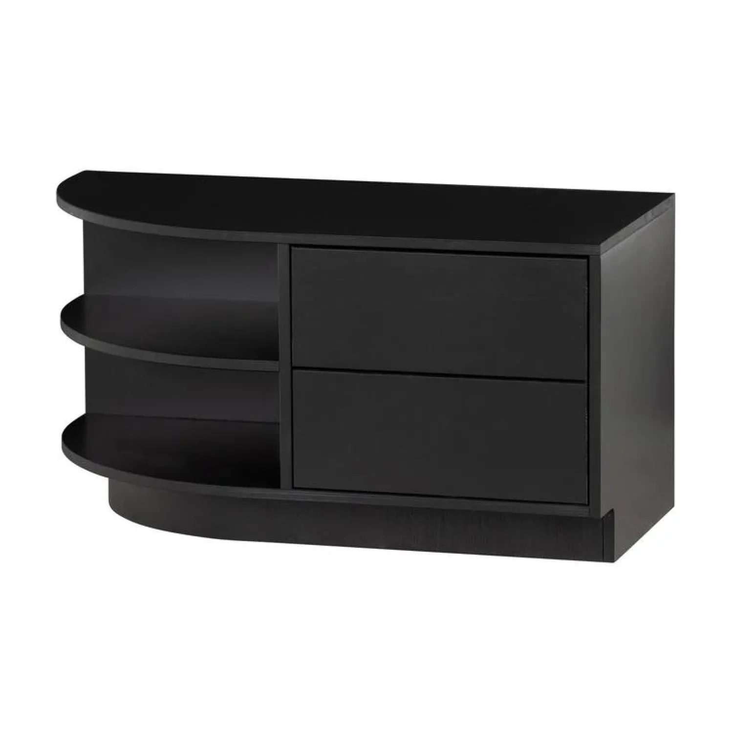 WOOOD Industriele Kasten|Tv Meubels|Finca Tv meubel rond links grenen zwart 78cm