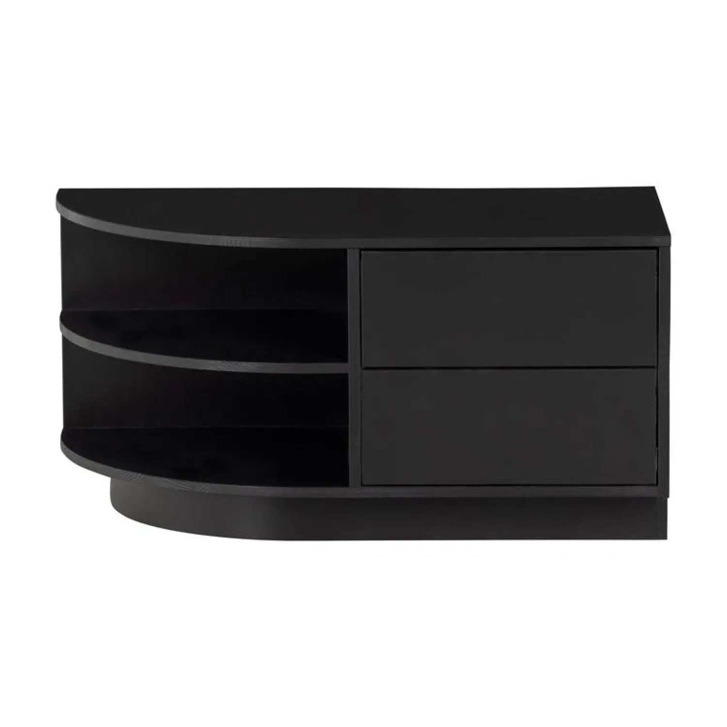 WOOOD Industriele Kasten|Tv Meubels|Finca Tv meubel rond links grenen zwart 78cm