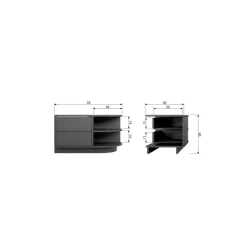 WOOOD Industriele Kasten|Tv Meubels|Finca Tv meubel rond rechts grenen zwart 78cm