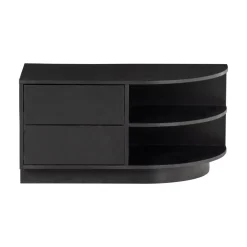 WOOOD Industriele Kasten|Tv Meubels|Finca Tv meubel rond rechts grenen zwart 78cm