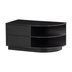 WOOOD Industriele Kasten|Tv Meubels|Finca Tv meubel rond rechts grenen zwart 78cm