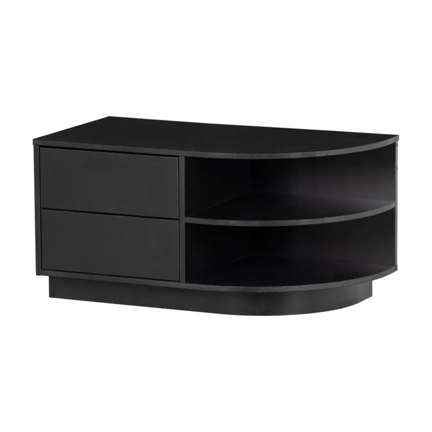 WOOOD Industriele Kasten|Tv Meubels|Finca Tv meubel rond rechts grenen zwart 78cm